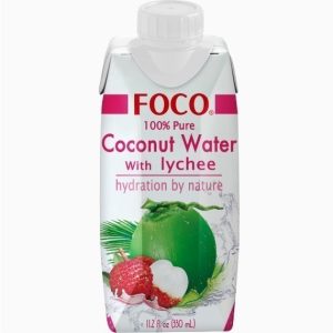Кокосовая вода FOCO с соком личи, 0.33 л