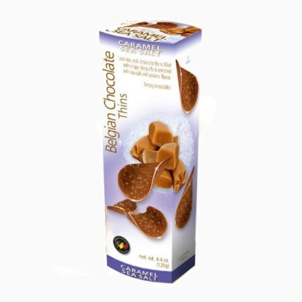 shokoladnye chipsy belgian milk chocolate thins caramel sea balt 80 g