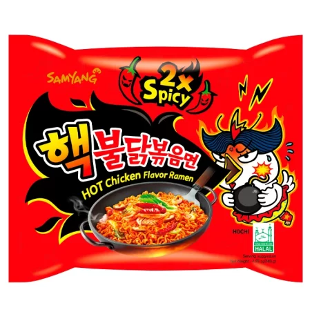 lapsha samyang hot chicken flavour ramen 2x spicy so vkusom kuriczy v super ostrom souse 140 g