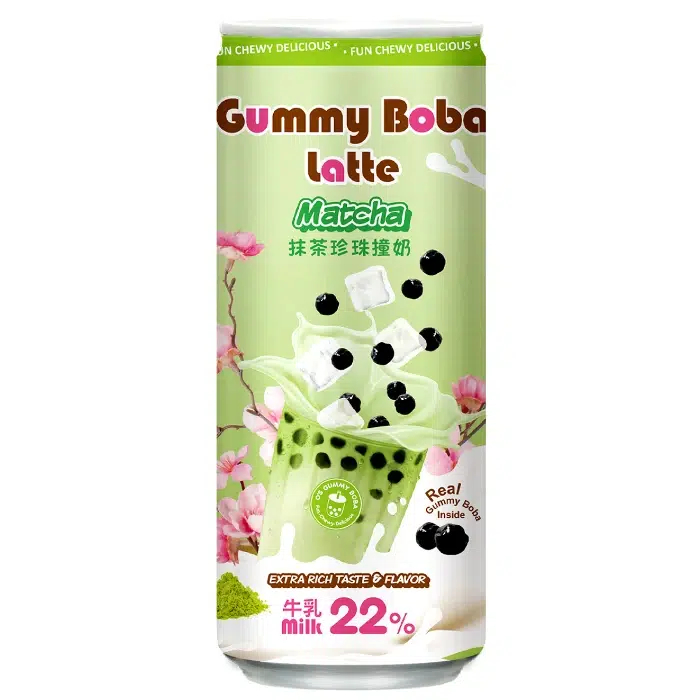 os bubble gummy boba latte matcha