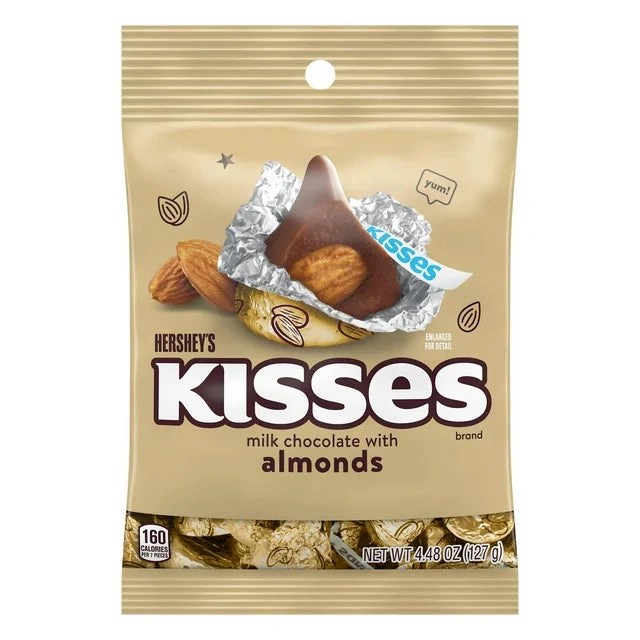 hersheys kisses milk chocolate with almonds candy