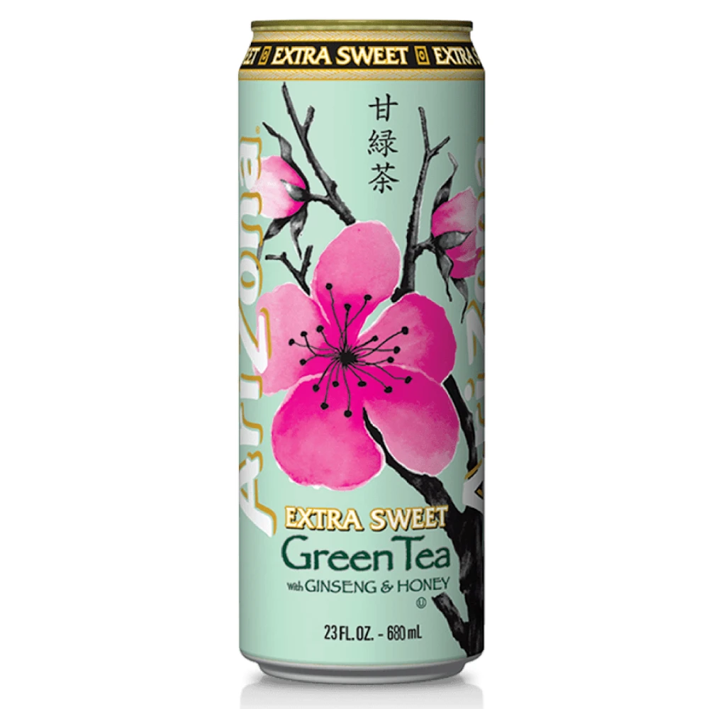 Холодный чай AriZona Extra Sweet Green Tea with Ginseng & Honey со вкусом женьшеня и меда, 650 мл