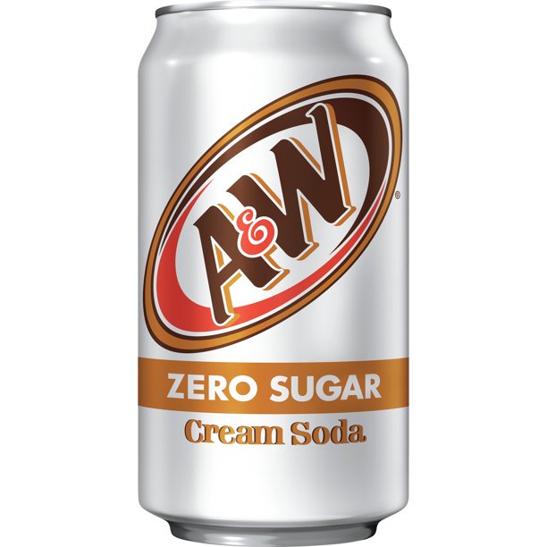 Газированный напиток A&W Cream Soda Zero Sugar, без сахара, 0.355 л