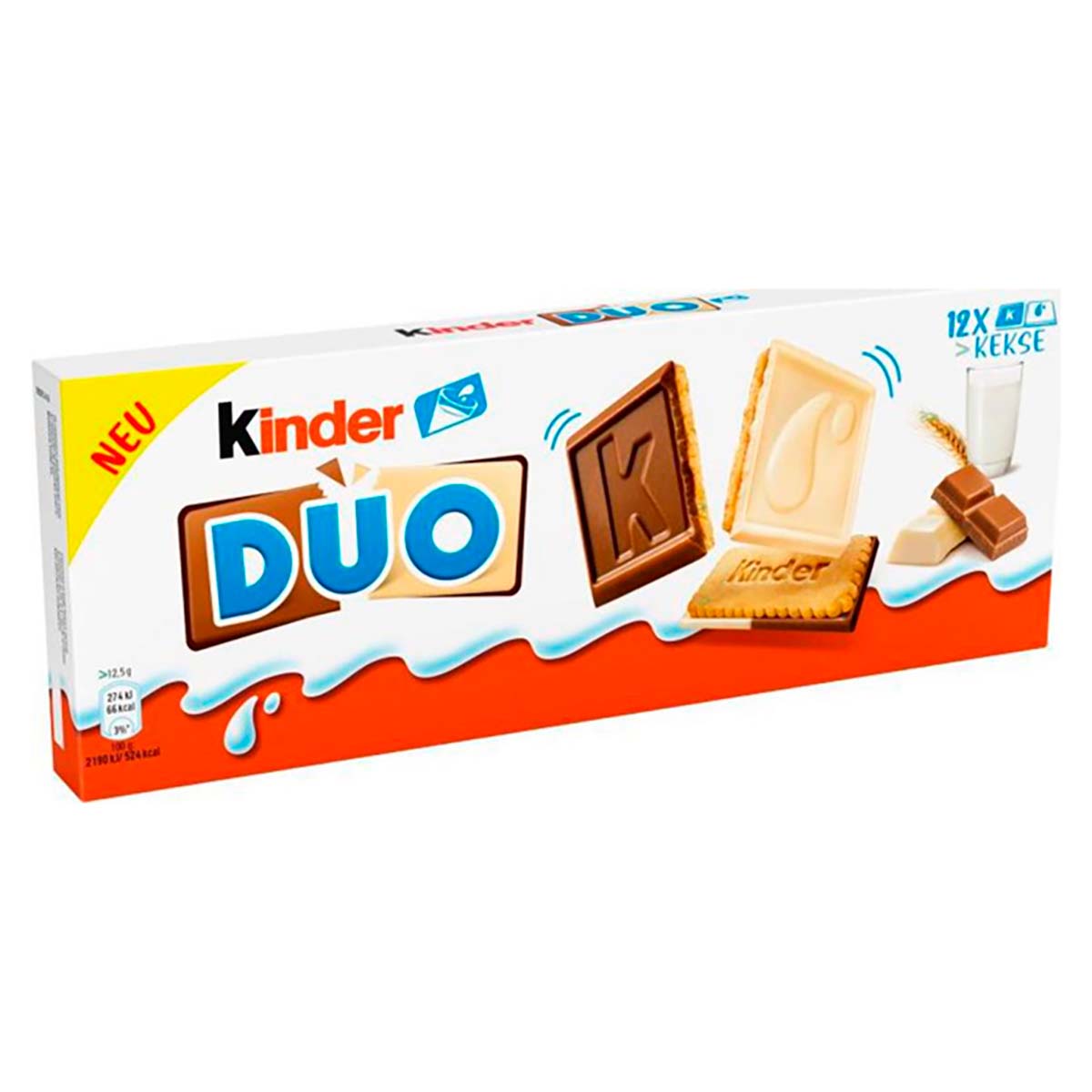 Печенье Kinder Duo с молочным и белым шоколадом, 150 г