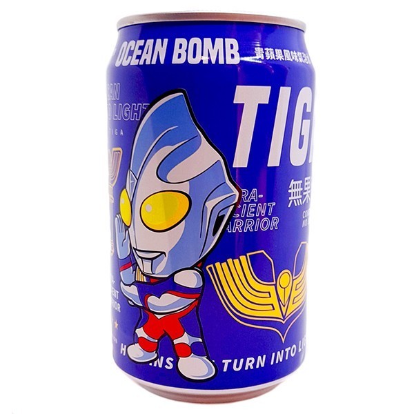 Лимонад Ocean Bomb Ultraman Tiga, яблоко, 330 мл