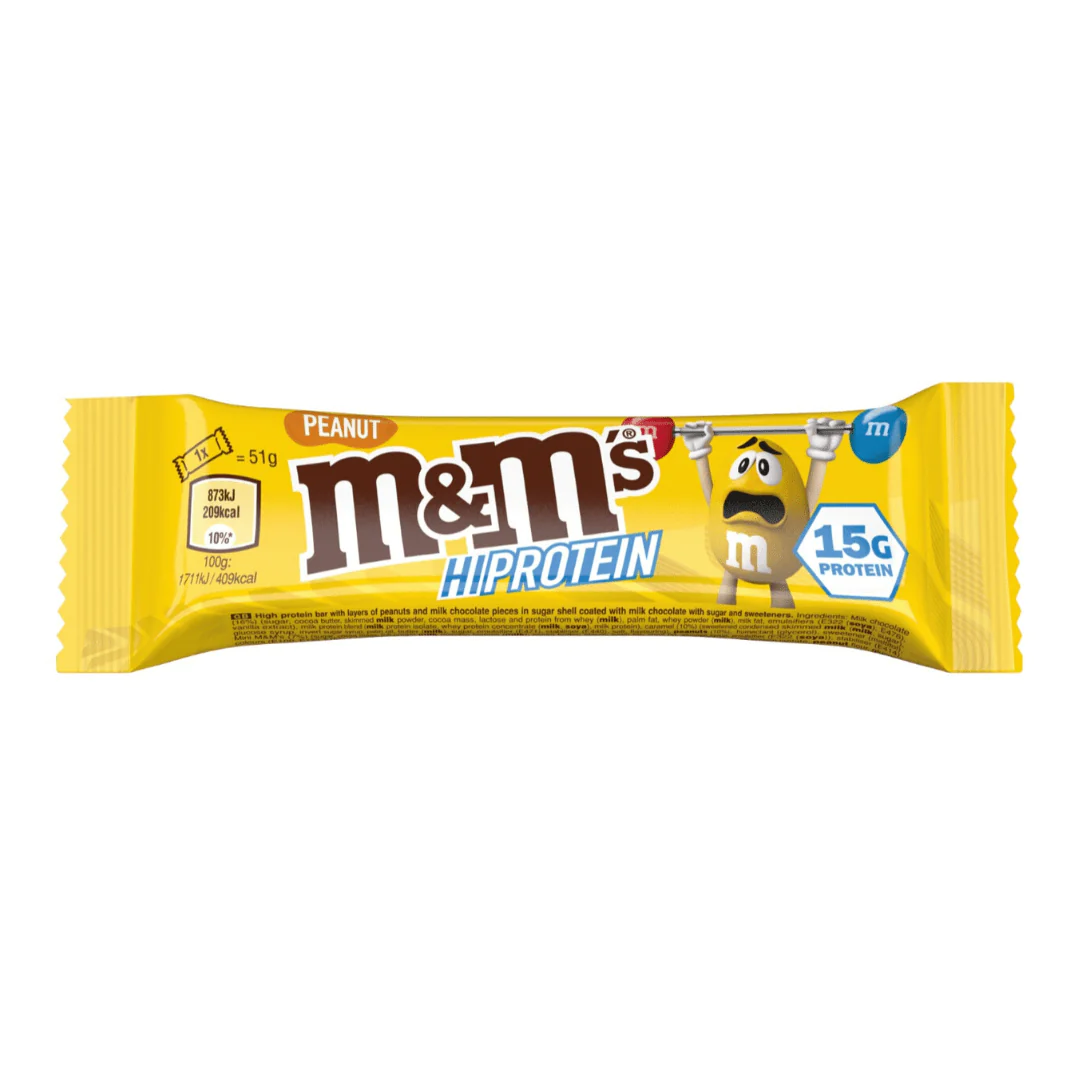 Протеиновый батончик M&M's Peanut High Protein со вкусом арахиса, 51 г