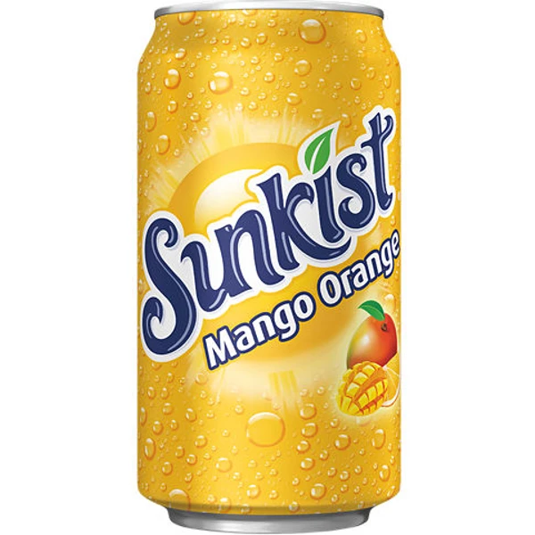 Газированный напиток Sunkist Mango Orange со вкусом манго и апельсина, 0.355 л