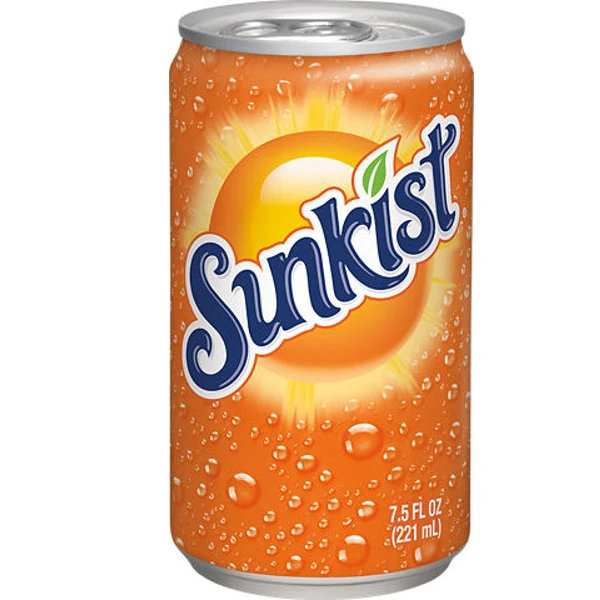 Газированный напиток Sunkist Orange со вкусом апельсина, 0.355 л