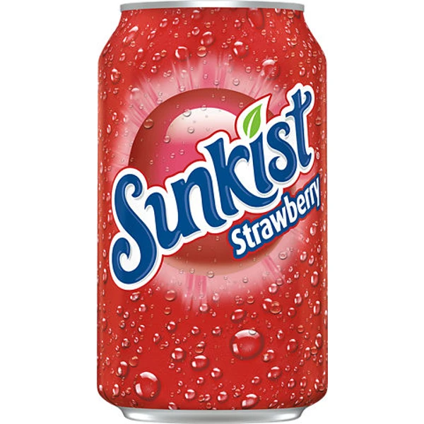 Газированный напиток Sunkist Strawberry со вкусом клубники, 0.355 л
